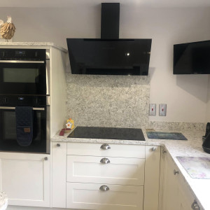 kitchen installed white and textured