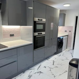 marble floor kitchen blue