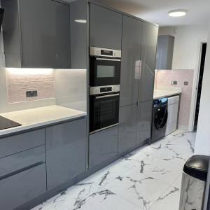 marble floor kitchen blue