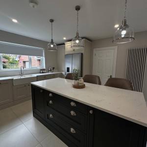 kitchen lighting clean neutral colours