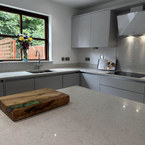 marble and grey kitchen chopping board
