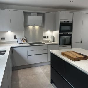textured kitchen gray and black